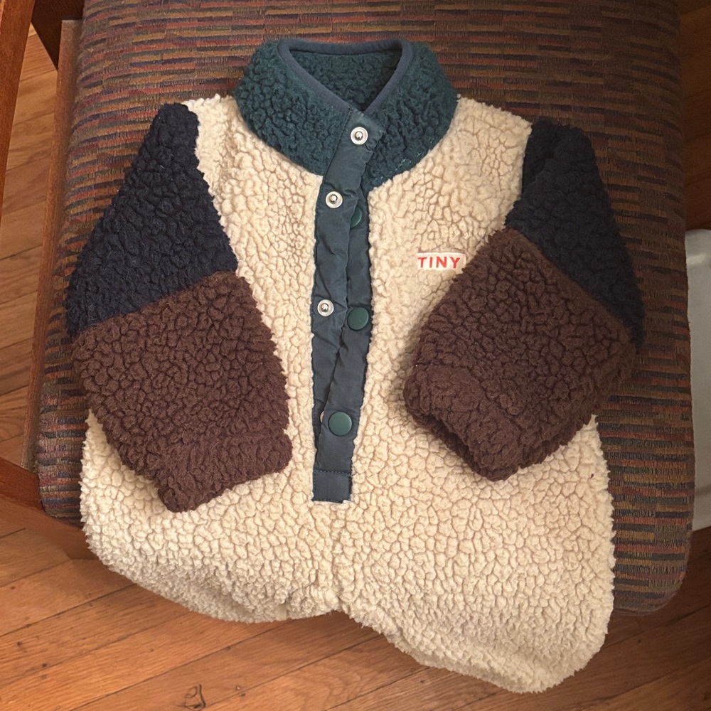 Tiny Cottons Sherpa Bodysuit - Cream and Brown